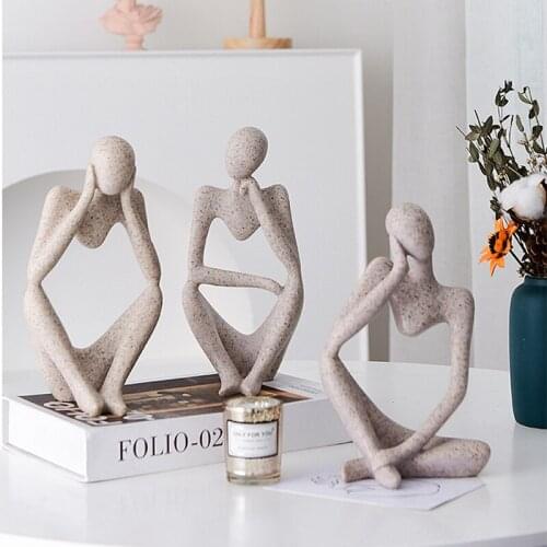 Nordic Sandstone Abstract Figures Decor Ornaments Creative Gift Home Decoration Accessories Office Desktop Figurine Resin Crafts