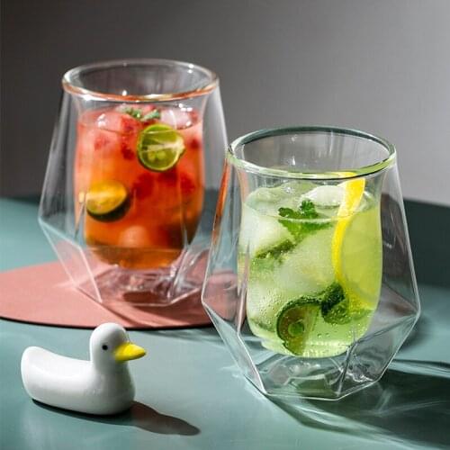 Double Wall Glass Cup Heat Insulation Transparent Cup Coffee Milk Mug Creative Drinkware Whiskey Beer Mug Cocktail Wine Glass