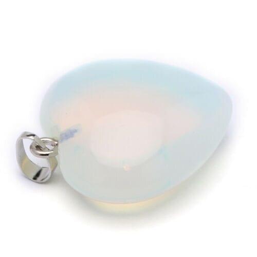 Yingwu Natural Crystal Opal Stone Chakra Healing Heart Shape Crystal Reiki Stone Handmade DIY Jewelry 30mm