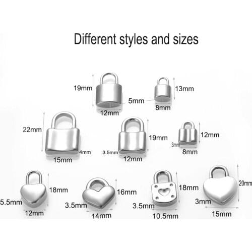 10pcs/lot Stainless Steel Lock Pendant Charms PadLock Charms Fit DIY Necklace Bracelet Pendants Diy Jewelry Making Dropshiping