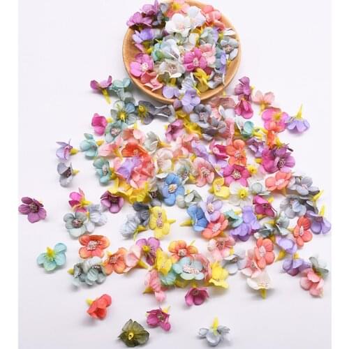 100pcs Daisy Flower Heads Mini Silk Artificial Flowers DIY Garland Wreath Head Flowers For Wedding Decoration Florala Home Decor