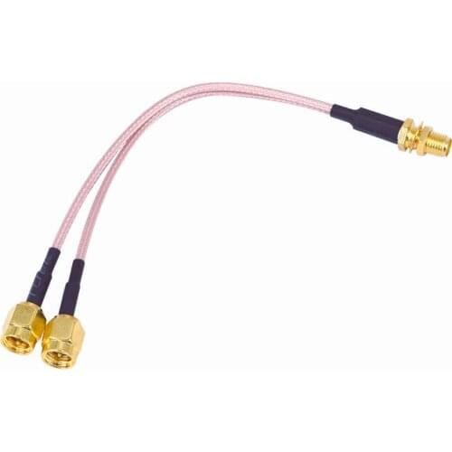 50pcs SMA Female to Y type 2 X SMA Male Connector Splitter Combiner Cable Pigtail RG 316 for wifi router