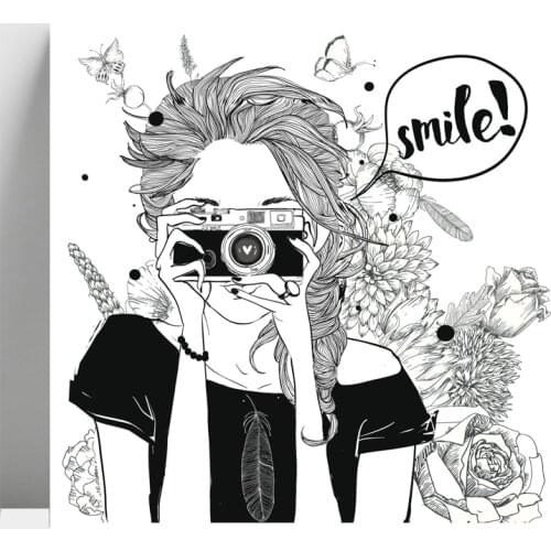 AZSG Pretty Girl / Flower Background Clear Stamps For DIY Scrapbooking/Card Making/Album Decorative Silicone Stamp Crafts