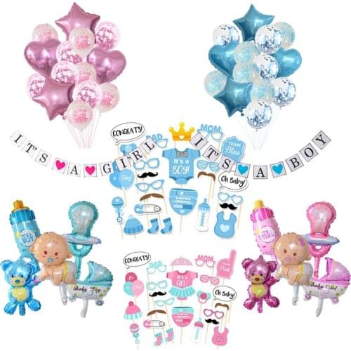 Baby Shower Boy Girl Decorations Its a Boy Its a Girl Balloon Birthday Party Decorations Kids Gender Reveal Supplies