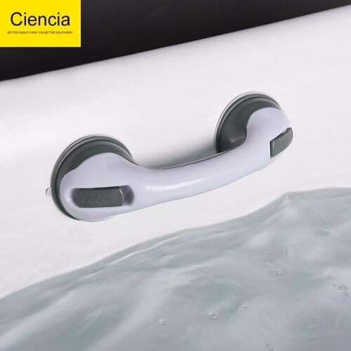 Free Shipping ABS Plastic Shower Grab Bar Bathroom Suction Cup Grab Bar White Assist Shower Handle 11.6"