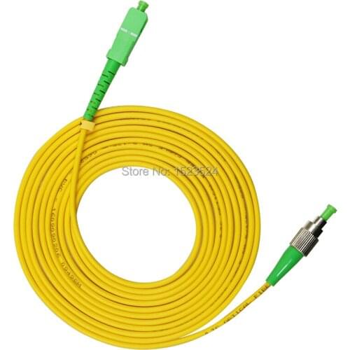 Free Shipping SM SX PVC 3mm 20 Meters FC/APC to SC/APC Fiber Optic Jumper Cable FC/APC-SC/APC Fiber Optic Patch Cord