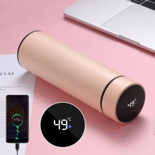Thermos Bottle Hot Water Mug Stainless Steel Usb Mobile Power Thermos Smart Kettle Lcd Temperature Display Vacuum Flasks L3