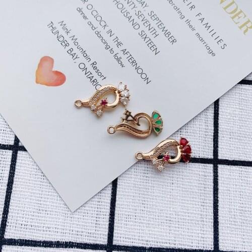 DIY jewelry accessories abstract peacock diamond pendant earrings necklace jewelry accessories materials