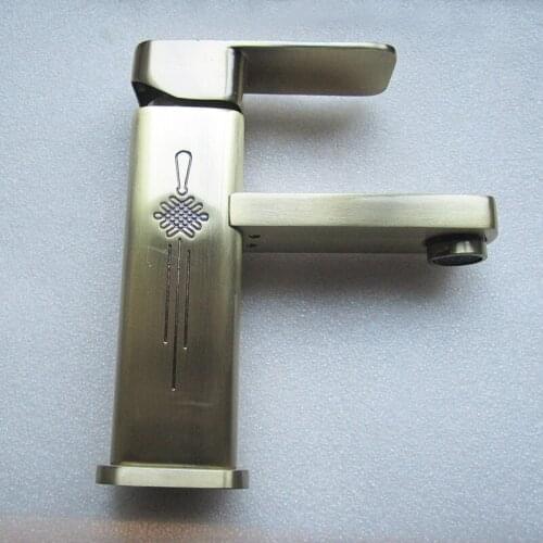 Deck Mounted Bronze Color Brass Material of China Square Basin Tap
