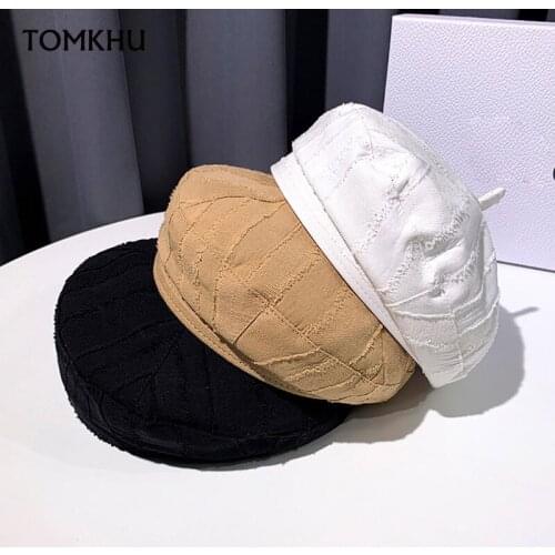 Hot Sell Berets for Women Hat Four Seasons Cotton-padded Cap Cotton Beret Joker Octagonal Hat Warm Vogue Solid Color Present New