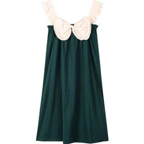 Summer Women Sleepwear Cotton Nighty Nightdress Sexy Lingerie Nightgown Lady Off Shoulder Nightwear Female Night Home Cloth Dres