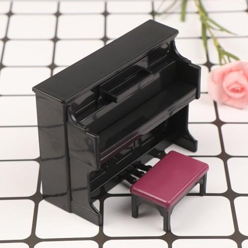 New 1:12 Dollhouse Furniture Miniature Wooden Mini Grand Piano Kids Pretend Play Toy