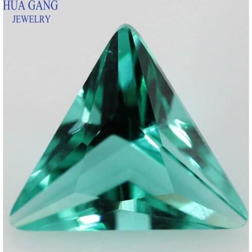 OG25# Green Triangle Shape Princess Cut Loose Glass Beads Synthetic Gems For Jewelry Size 3x3~8x8mm Free Shipping