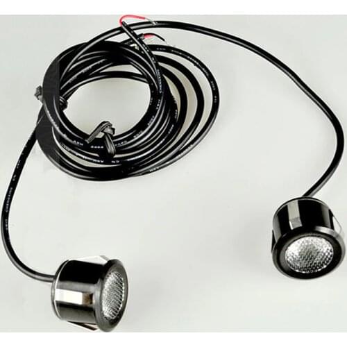 Pair 12v Led Car parking lamp Brake light Reversing Radar Mounts Led eagle eye DRL day driving light White-Flood Backup lights