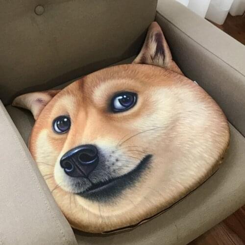 3D Dog Head HD Printed Car Seat Cushions Home Sofa Chair Back Seat Cushion Sleep Pillow Plush Cute Cat Cushion Pillows Gifts