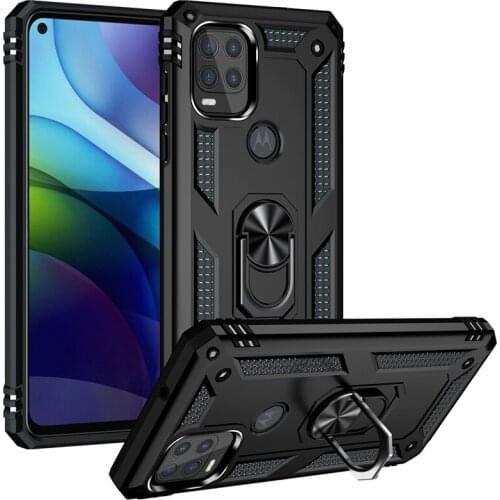 With Finger Ring Anti-knock Anti-slip PC+ TPU Case for Motorola Moto G Stylus 2021 E7 Power G9 Play G8 Plus One 5G Ace Funda