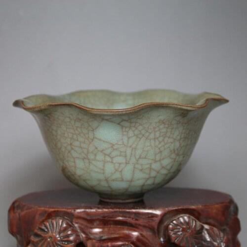 Rare Song Dynasty(961--1275)Guan Kiln porcelain bowl,opening piece moire ,best collection & adornment, Free shipping