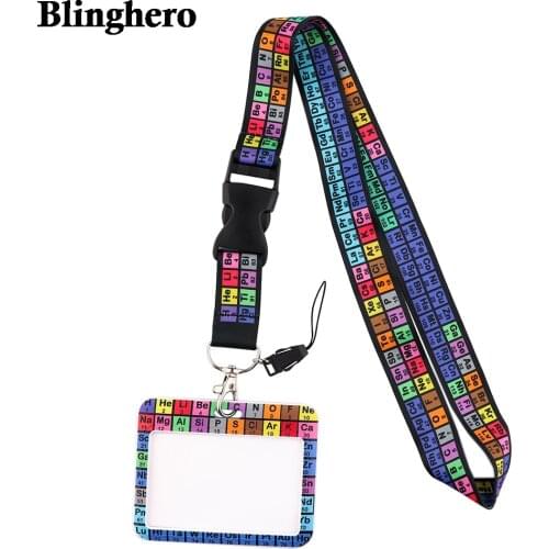 CB681 Chemistry Periodic Table of the Elements Lanyards Keychain Colorful Neck Straps Keychain Cell Phone Rope Teacher Gift