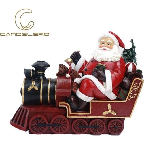 Statues Christmas Goods Santa White Wooden Horse Decoration Sculptures Figurines For Interior Room Ornaments Home Decor Craft