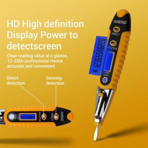 Contact Tester Pen 12-250V AC Voltage Detectors Tester Meter Volt Current Electric Test Pencil My12 21 Dropshipping