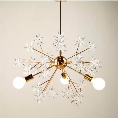 Nordic designer study restaurant bar American country art creative table sparkle ball star bedroom chandelier led light fixture