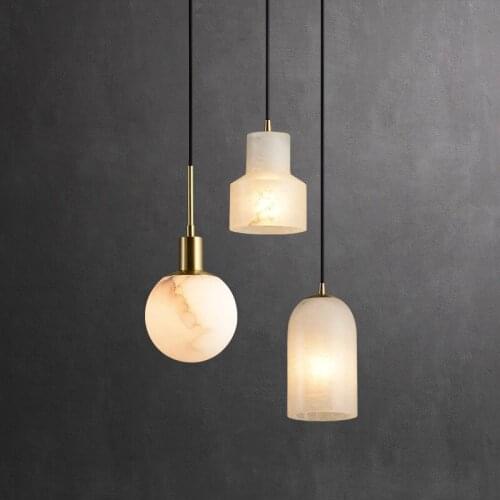 Modern And Simple Nordic Hotel Reception Bathroom Bar Counter Dining Room Bedroom Bedside Marble Copper Chandelier Lights