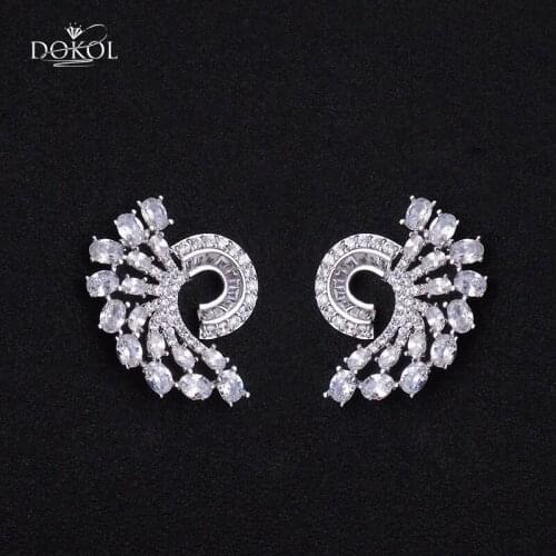 DOKOL Unique Design Women Earrings Stud Jewelry Clear AAA Cubic Zirconia Earring for Party DKE0181