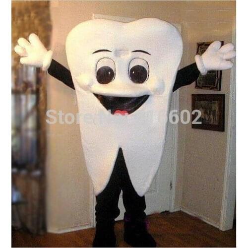 2019 High quality Teeth tooth mascot costume size adult costume for birthday Halloween parties free shipping
