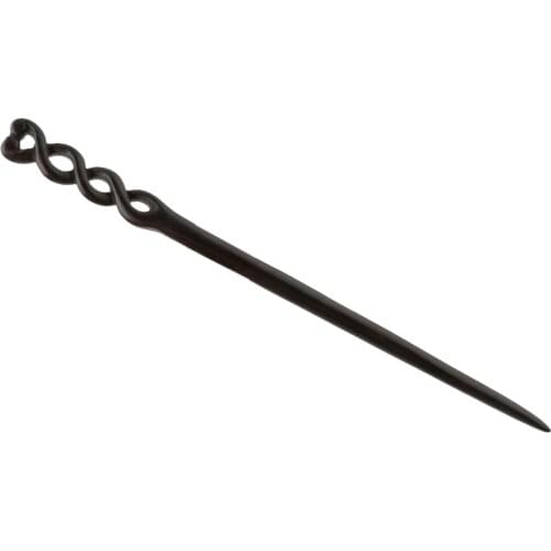 Women Handmade Twist Spiral Ebony Hair Stick Pins Wooden Headdress Black