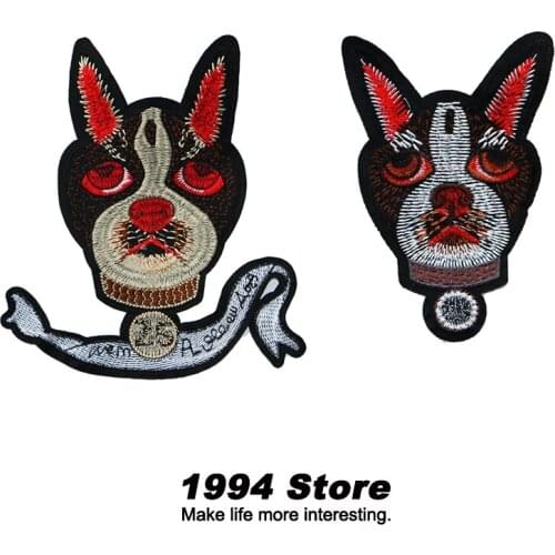 Animal Pattern Badges For Clothes Doberman Dog Embroidery Patch DIY Decorative Jacket Patches For Needlework Sewing Accessories