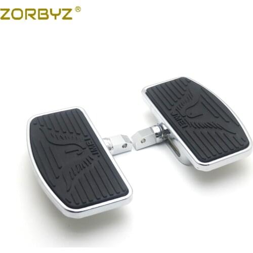 ZORBYZ 1 Pair Motorcycle Rear Passenger Adjustable Floorboard Footboards Footrest Pad For Yamaha Dragstar Vstar XVS400/650