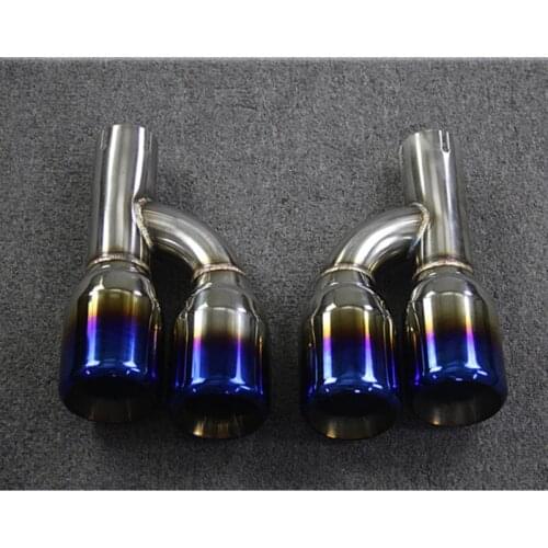 1 Pair Exhaust pipe 304 Stainless Steel Muffler tip Length About 240mm Car Universal Blue Car Tailpipe Exhaust manifold