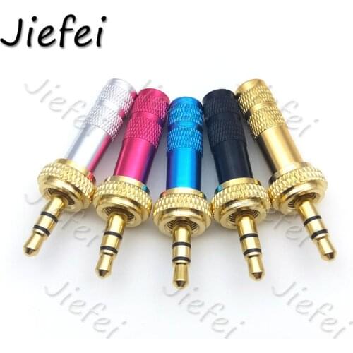 20pcs Gold plated 3.5 mm 3Pole Screw Lock Stereo Jack Plug Soldering Audio Jack for DIY Stereo Headset Earphone