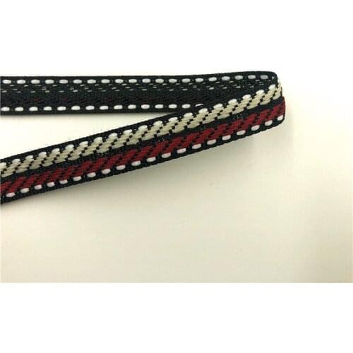 5Yards 12mm 1/2" Red White Slash Jacquard Ribbon Packing Handmade Jewelry DIY Sewing Supplies Hair Bow Clothes Bags Accessories