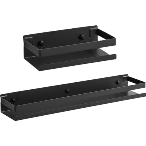 Bathroom Accessories 20-50cm Modern Matte Black Bathroom Corner Shelves Kitchen Wall Shelf Shower Shampoo Storage Rack