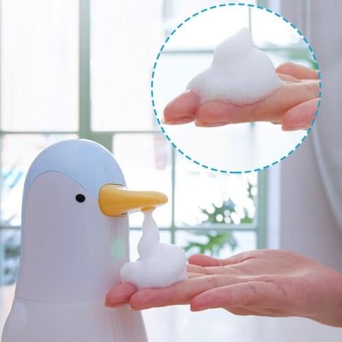 Cute Penguin Automatic Soap Dispenser Touchless Induction Foam Bubble Hand Washing Machine Rechargeable 400ML Bathroom Pump