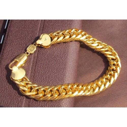 Big Miami Cuban Link BRACELET Thick 25mil Gold G/F Thick Chain Luxurious Heavy