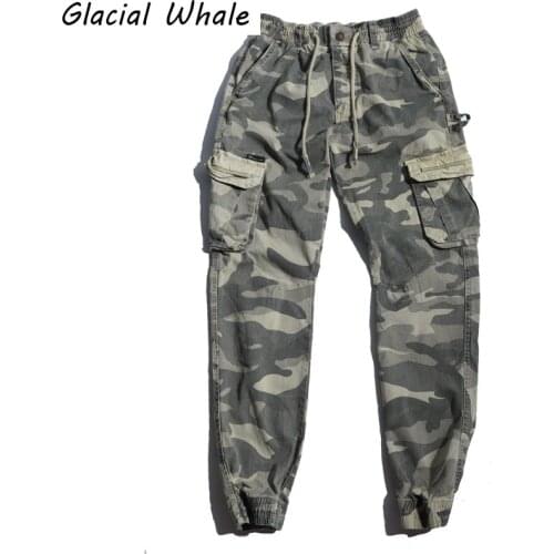 GlacialWhale Mens Cargo Pants Men 2021 Multi-pocket Male Hip Hop Japanese Streetwear Trousers Jogging Camouflage Pants For Men
