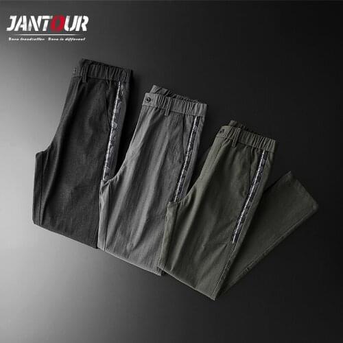 Mens Spring Summer Casual Pants Classic Style Men Suit Pants Cotton Straight Green Trousers Male Brand Clothing Big Size 36 38