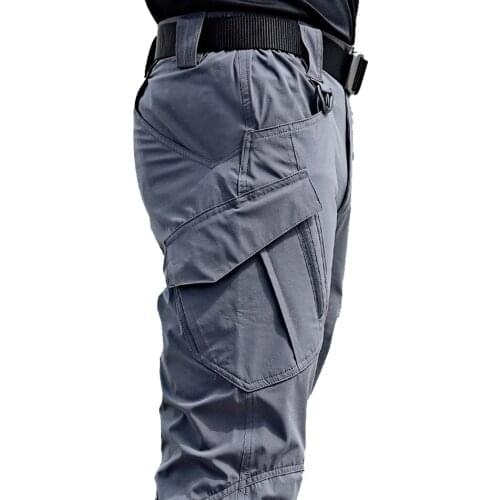 Mens Tactical Pants Multiple Pocket Elasticity Military Urban Commuter Tacitcal Trousers Men Slim Fat Cargo Pant 5XL