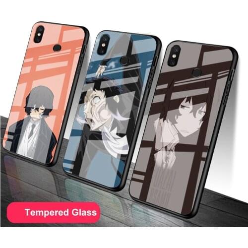 Japan anime bungou stray dogs Dazai Osamu DIY Tempered Glass Phone Case for Redmi 7A 8 9 NOTE 9 8 7 6 Pro Luxury printed cover
