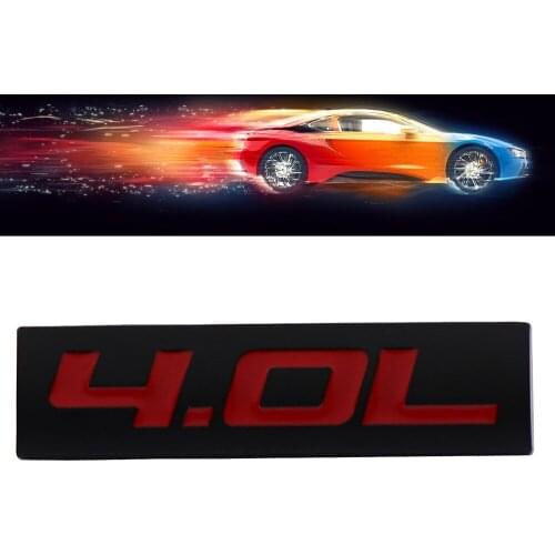 Black Red 4.0L 4.0 L for Engine Fender Trunk Lid Emblem Decal Badge Sticker