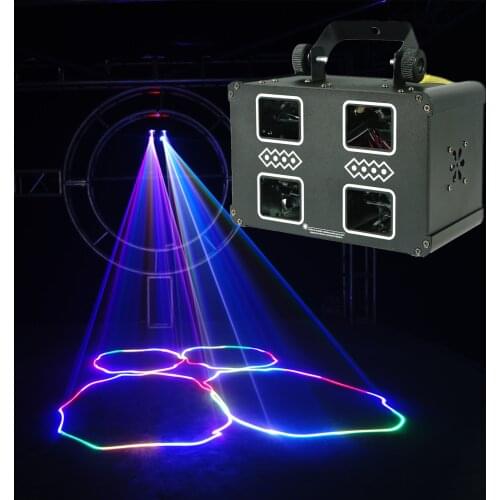 Four-eye RGBY laser show system stage disco party Christmas decoration laser lighting DMX DJ equipment project