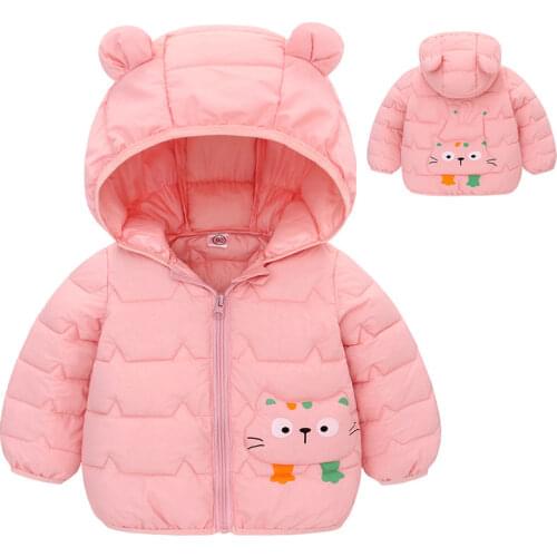 Girls Boys Jacket 2021 Winter Fashion Baby Cartoon Bear Thick Jacket Kids Hooded Outerwear Children Autumn Warm Coats Jackets