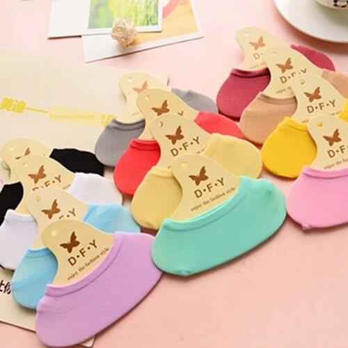 Kids Candy-colored Velvet No-show Socks Womens with Silicone Non-slip Socks Children Kids Ankle Hidden Socks Cotton Girls Solid