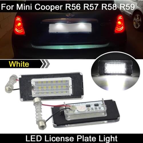 For MINI Cooper Gen2 R56 R57 R58 R59 white LED Car Rear license plate light number plate lamp