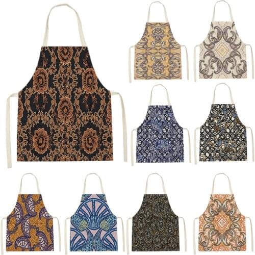 Apron Kitchen Plant Print Aprons for Adult Flower Pattern Kids Apron Cleaning Tools 55-68cm Apron Custom Logo Bbq Apron Tablier