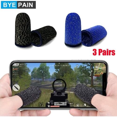 3Pair Finger Sleeves Mobile Game Controller, Anti-Sweat Breathable Full Touch Screen Sensitive Shoot Aim Joysticks Finger Cover