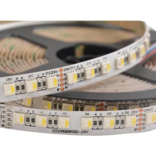 100M 20x 5M 5050 RGBW 4 in 1 Flexible LED Strip SMD 5050 RGB+White / RGB+ Warm white 96LEDs/m IP30 12mm White PCB