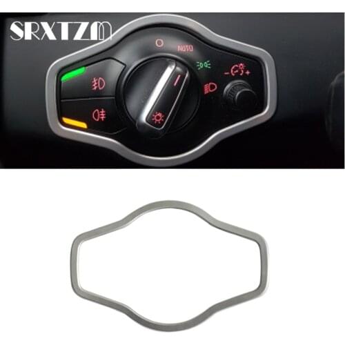 Chrome Headlight Foglight Fog Head Light Lamp Control Button Switch Cover Cap Sticker Trim For Audi A4 S4 A5 S5 Q5 B8 2007-2015